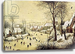 Постер Брейгель Питер Старший Winter Landscape with Skaters and a Bird Trap, 1565