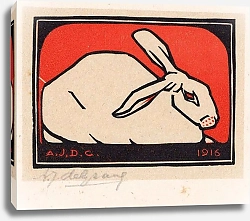 Постер Граак Джули Liggend konijn