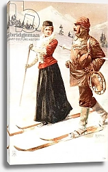 Постер Школа: Английская 19в. Couple skiing