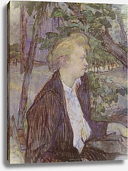 Постер Тулуз-Лотрек Анри (Henri Toulouse-Lautrec) Женщина в саду