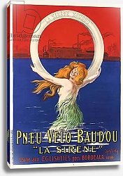 Постер Капиелло Леонетто Poster advertising 'La Sirene' bicycle tires manufactured by Pneu Velo Baudou, c.1920