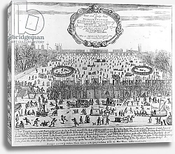 Постер Школа: Английская, 17в. The Frost Fair of the winter of 1683-84 on the Thames, with Old London Bridge in the Distance