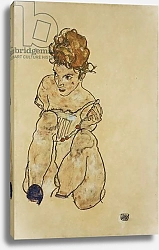 Постер Шиле Эгон (Egon Schiele) Sitting Girl in Underwear, 1917