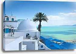 Постер Тунис, отель на берегу