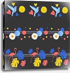 Постер Хантли Клэр (совр) Birds, Flowers, Spots and Stripes