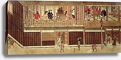 Постер Школа: Японская 18в. A domestic scene, left section of a scroll