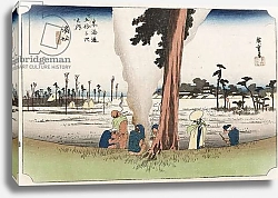 Постер Утагава Хирошиге (яп) Winter View, Hamamatsu, from the series 'The Fifty-Three Stations of The Tokaido', c.1834