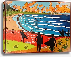 Постер Джоэл Тимоти Dulan beach surfers, 2010, oil on canvas