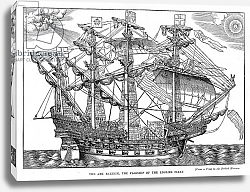 Постер Школа: Английская 19в. The Ark Raleigh, the Flagship of the English Fleet, from 'Leisure Hour', 1888