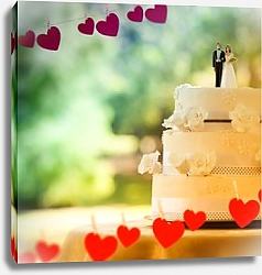 Постер Свадебный торт и сердечки