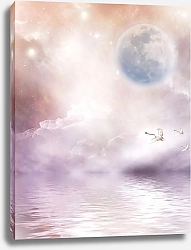 Постер Лебеди между водой и луной