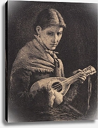 Постер Шварц Франс Ung pige med mandolin