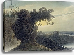 Постер Козенс Джон (акв) The Lake of Albano and Castle Gandolfo, c.1783-85