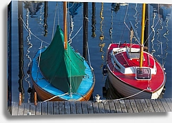 Постер Парусные лодки в гавани Шилькзе, Киль, Германия