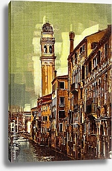 Постер Венецианская улица с каналом