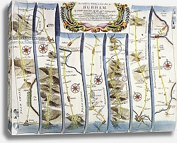 Постер Огилби Джон (карты) Road from Whitby to Durham, from John Ogilby's 'Britannia', published London, 1675