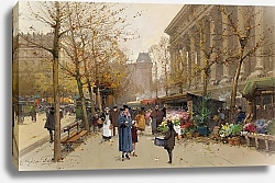 Постер Гальен-Лалу Эжен Flower Market, La Madeleine
