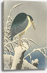 Постер Косон Охара Heron in snow