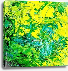 Постер Зелено-желтая абстракция 