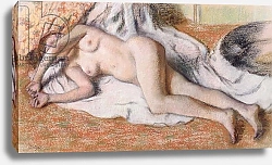 Постер Дега Эдгар (Edgar Degas) After the Bath or, Reclining Nude, c.1885