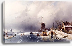 Постер Лейкерт Шарль Фигуристы зимой, Голландия
