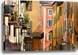 Постер Франция, Ницца. Архитектра зданий старого города