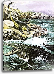 Постер Пэйн Роджер Plesiosaurus and Tylosaurus