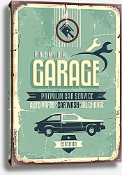 Постер Винтажная вывеска для гаража