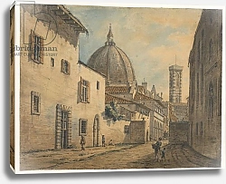 Постер Марлоу Уильям A Street in Florence with the Duomo and Campanile in the Background