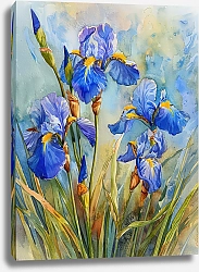 Постер Spring blooming irises