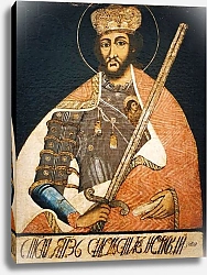 Постер Alexander Nevsky Depicted as a Warrior Saint in a Portrait by an Unknown Artist from the Early 18th Century, State his tory Museum, Moscow.