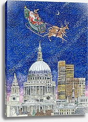 Постер Бредбери Катрин (совр) Father Christmas Flying over London