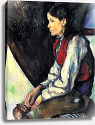 Постер Сезанн Поль (Paul Cezanne) Парень в красном жилете 2