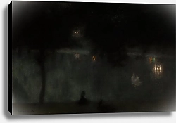 Постер Панкевич Юзеф Swans in the Saski Garden at Night