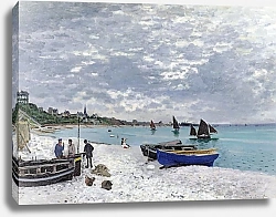 Постер Моне Клод (Claude Monet) Пляж  в Сант-Адресс
