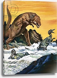 Постер Школа: Английская 20в. Tyrannosaurus Rex attacks