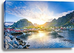 Постер Рассвет на Лофотенских островах, Норвегия