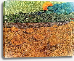 Постер Ван Гог Винсент (Vincent Van Gogh) Вчерений пейзаж с восходящей луной