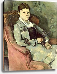 Постер Сезанн Поль (Paul Cezanne) The Artist's Wife in an Armchair, c.1878/88