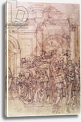 Постер Микеланджело (Michelangelo Buonarroti) W.29 Sketch of a crowd for a classical scene
