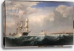 Постер Лэйн Фитц Sailing Ships off the New England Coast, c.1855