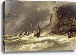 Постер Изабе Луи Storm on the Coast at Etretat, Normandy, 1851