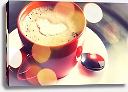 Постер Чашка кофе в солнечных бликах