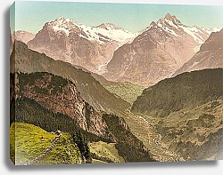 Постер Швейцария. Горы Веттерхорн и Шрекхорн