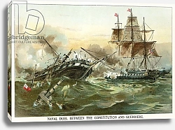 Постер Школа: Северная Америка (19 в) Naval duel between the Constitution and Guerriere