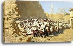 Постер Верещагин Василий У крепостной стены. Пусть войдут. 1871