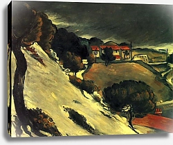 Постер Сезанн Поль (Paul Cezanne) Тающий снег в Эстаке