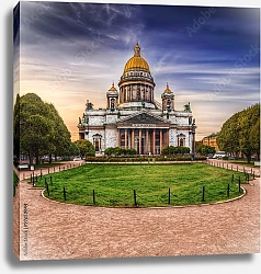 Постер Россия, Санкт-Петербург. Ярко-синее небо над Исаакиевским собором