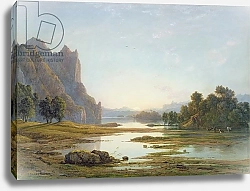 Постер Данби Франсис Sunset over a River Landscape, c.1840