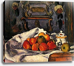Постер Сезанн Поль (Paul Cezanne) Натюрморт с вазой с яблоками